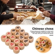 Guiexla 1 Set Wooden Chinese Chess with Plastic Paper Chessboard Travel Traditional Chinese Xiangqi Chess Pieces Strategy Board Game Teens Adults Gift